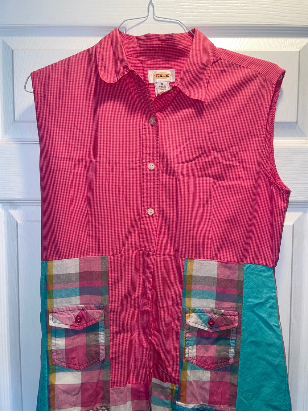 Talbots Pink Gingham Button-Front Shirt - Picture 3 of 5